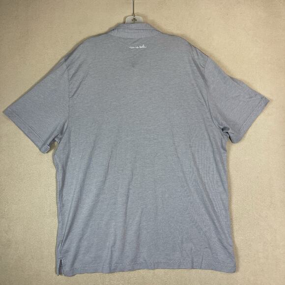 Travis Mathew Polo Shirt Mens XXL Gray Striped Golf Short Sleeve Performance - Picture 9 of 10